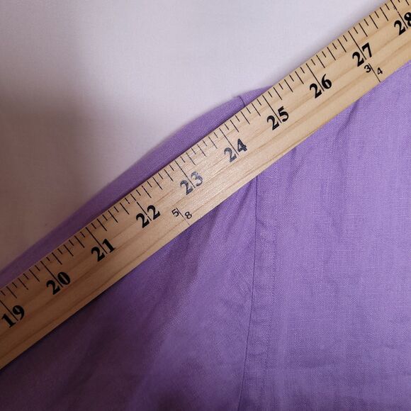 Lauren Ralph Lauren Linen Shirt Womens XL Lilac Minimalist Preppy - Picture 8 of 10